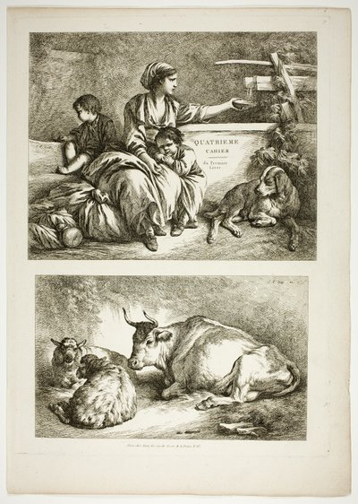 Tafel Neunzehn von 38 aus Oeuvres de J. B. Huet von Jean Baptiste Huet