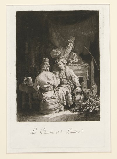 Die Tugend im Kabarett und Der Fuhrmann und die Milchfrau von Jean Baptiste Le Prince