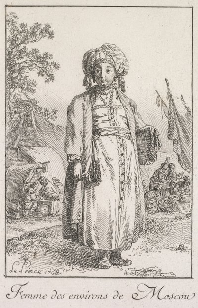 Frau aus den Vororten von Moskau von Jean Baptiste Le Prince