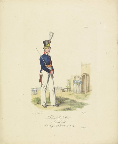 Adjutant des Schweizer Regiments, 1820-1825 (Militärische Kostüme des Königreichs der Niederlande) von Jean Baptiste Madou