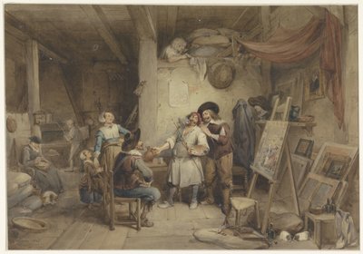 Adriaen Brouwer bei seinem Schüler J. van Craesbeek von Jean Baptiste Madou