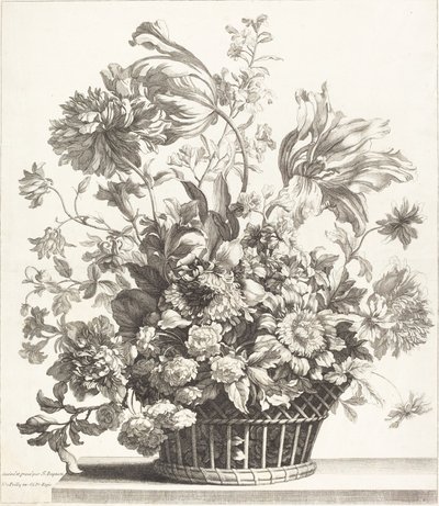 Ein Korb mit Frühlingsblumen von Jean Baptiste Monnoyer