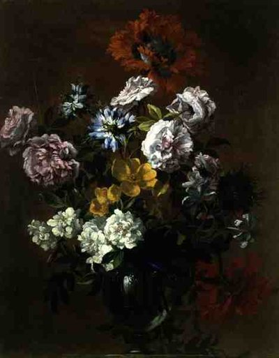 Stillleben mit Blumen in einer Glasvase von Jean Baptiste Monnoyer