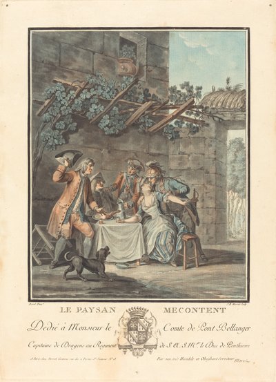 Der unzufriedene Bauer von Jean Baptiste Morret after Antoine Borel