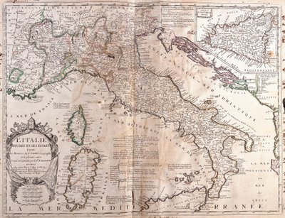 Karte von Italien, mit Korsika, Sardinien und Sizilien von Jean Baptiste Nolin