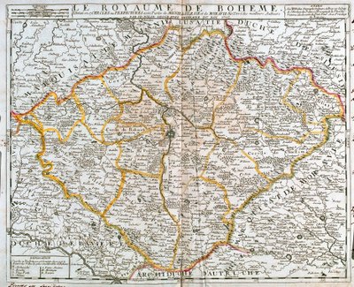 Karte des Königreichs Böhmen (Tschechische Republik) von Jean Baptiste Nolin