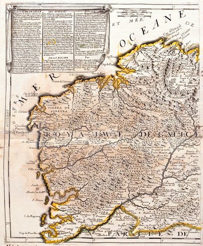 Karte des Königreichs Galicien (Spanien) von Jean Baptiste Nolin