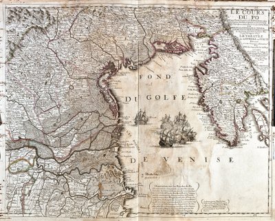 Karte der Mündung des Po in Italien von Jean Baptiste Nolin