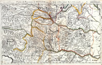 Karte des südwestlichen Teils des Königreichs Ungarn von Jean Baptiste Nolin