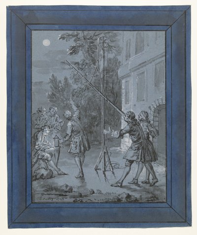 Ein Tier im Mond (Illustrationen für Fabeln von Jean de La Fontaine) von Jean Baptiste Oudry