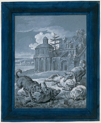 Wölfe greifen Schafe an ("Rein de Trop II") von Jean Baptiste Oudry