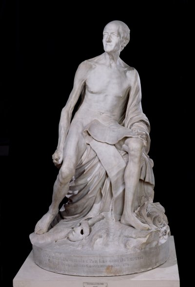 Sitzende Statue von Voltaire (1694-1778) 1776 (Marmor) von Jean Baptiste Pigalle