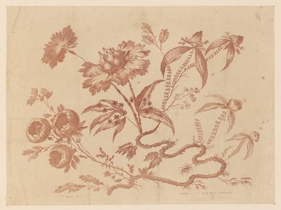 Blumenzweige, aus "Recueil de Differentes Fleurs de Fantaisie Dans le Goût Chinois" von Jean Baptiste Pillement