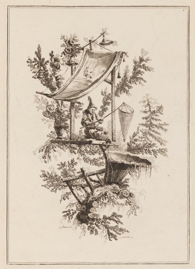 Platte 2, "Suite de douze Pêcheurs et Chasseurs" von Jean Baptiste Pillement