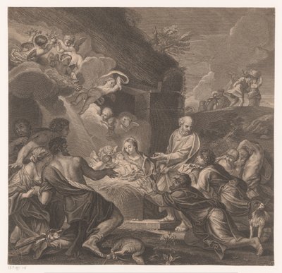 Anbetung durch die Hirten von Jean Baptiste de Poilly