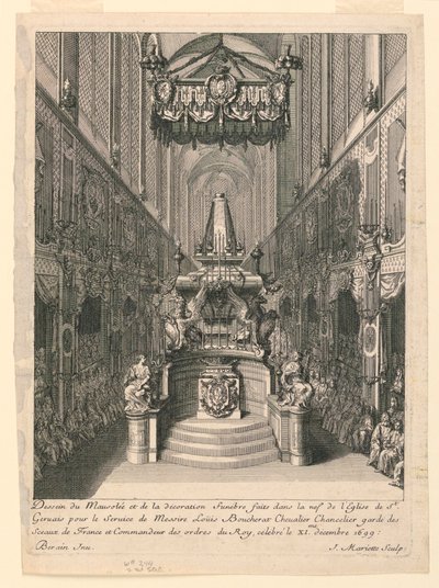 Katafalk von Louis Boucherat, zweiter Zustand, St. Gervais, Paris von Jean Bérain, the Elder