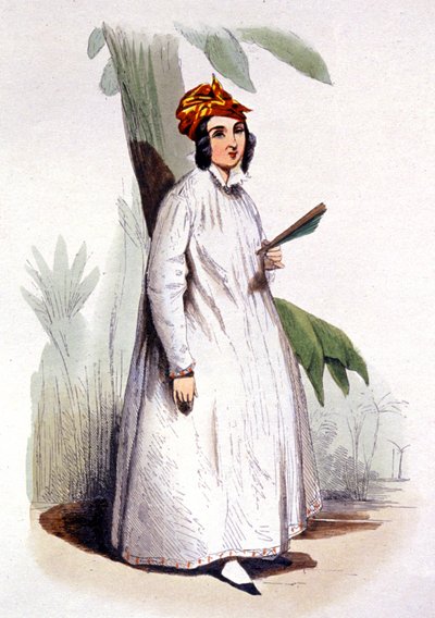 Die Kreolin, Französische Antillen, ca. 1850 (Gravur) von Jean Charles (1800 79) Pauquet