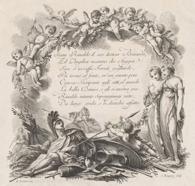 Vignette für den ersten Gesang von Roland Furieux von Jean Charles Baquoy