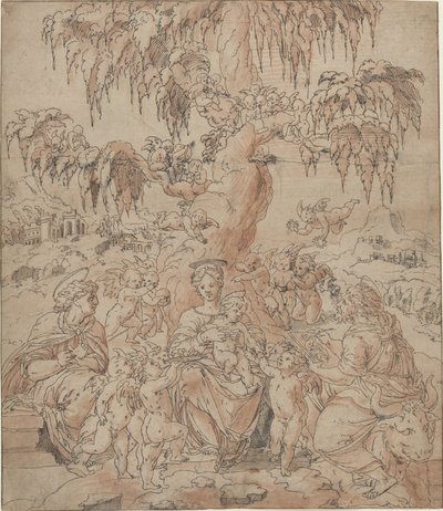 Madonna mit Kind und den Heiligen Johannes und Lukas von Jean Cousin the Younger