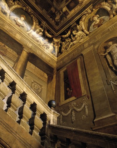 Barockarchitektur: Treppe gemalt in trompe l