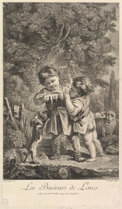 Milchtrinken, 18. Jahrhundert von Jean Daullé