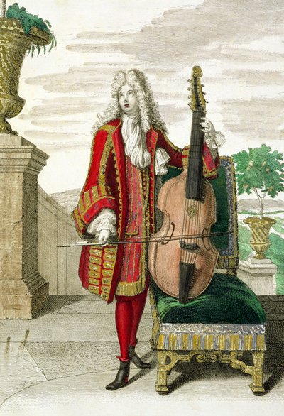 Herr spielt Cello, veröffentlicht ca. 1688-90 von Jean Dieu de Saint Jean