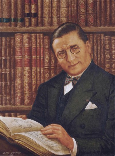 Armand Albert Rateau in seiner Bibliothek von Jean Dunand