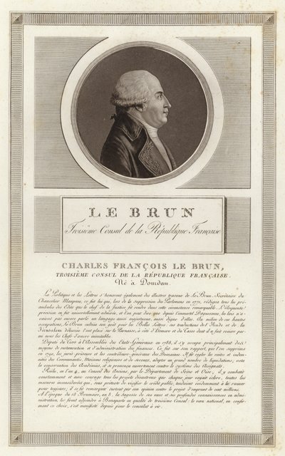 Porträt von Charles-Francois Lebrun, Herzog von Plaisance von Jean Duplessi Bertaux