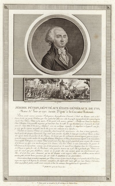 Porträt von Jerome Petion de Villeneuve von Jean Duplessi Bertaux