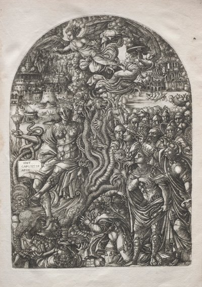 Die Apokalypse: Babylon die Hure, auf dem siebenköpfigen Tier sitzend von Jean Duvet