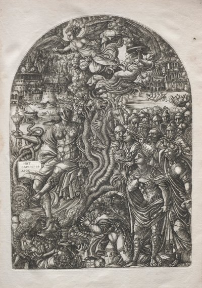 Die Apokalypse: Babylon die Hure, sitzend auf dem siebenköpfigen Tier, 1546-1556 von Jean Duvet