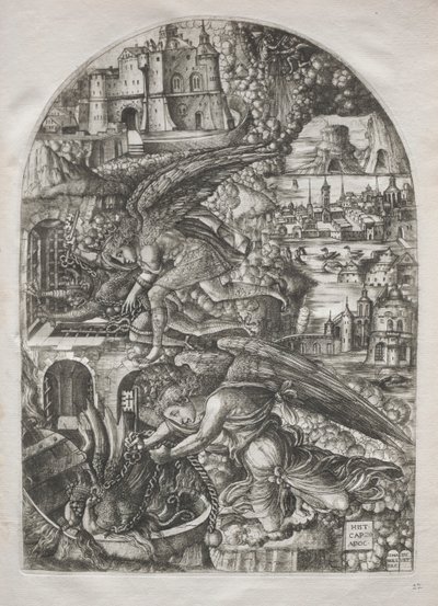 Die Apokalypse: Satan für tausend Jahre gebunden von Jean Duvet
