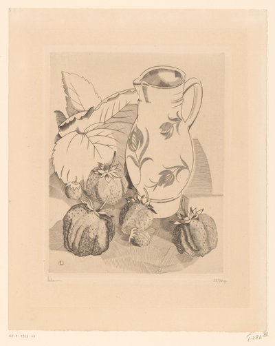 Stillleben mit Erdbeeren und Krug von Jean Emile Laboureur (signed by artist)