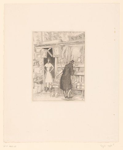 Kunde in einem Antiquitätengeschäft von Jean Emile Laboureur