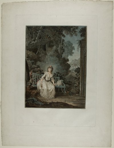 Madame Dugazon in der Oper „Nina, ou La folle par amour“ (Nina, oder Die Frau, die aus Liebe verrückt wurde) von Jean Francois Janinet