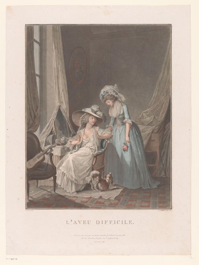 Schlafzimmer mit zwei Frauen an einem Schminktisch von Jean Francois Janinet