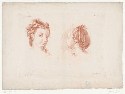 Zwei Frauenköpfe von Jean Francois Janinet