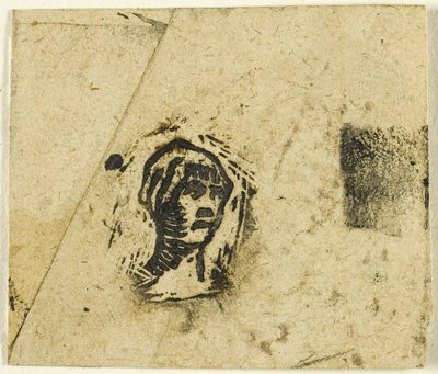 Skizzen, Fragment: Kopf einer Frau mit Kopftuch von Jean Francois Millet
