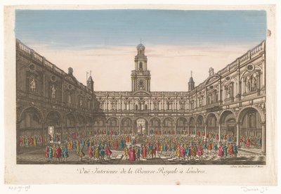 Ansicht des Inneren der Royal Exchange in London von Jean François Daumont