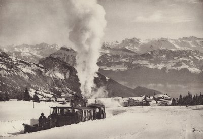 Rigi Kaltbad, Wintersportzug der Vitznau Rigi Bahn von Jean Gaberell
