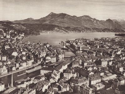 Schweiz: Luzern, vom Gutsch, Blick auf den See und den Rigi von Jean Gaberell
