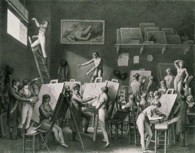 Das Atelier von Jacques Louis David (1748-1825) von Jean Henri Cless