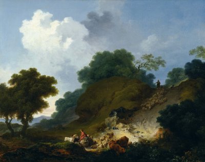 Schafherde auf dem Hügel von Jean Honore Fragonard