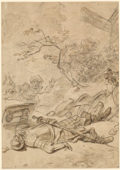Don Quijote von der Windmühle besiegt von Jean Honore Fragonard