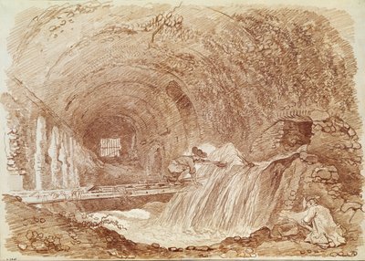 Ställe des Maecenas in Tivoli (Rötel auf Papier) von Jean Honore Fragonard
