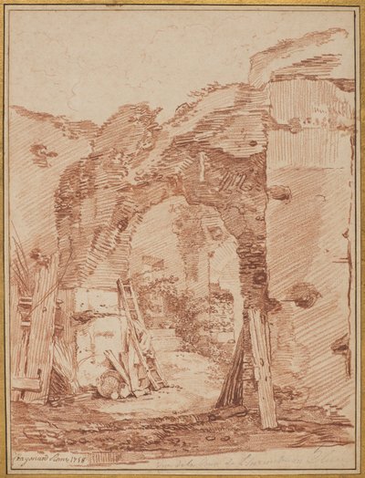 Der Hof des Einsiedlers im Kolosseum, 1758 von Jean Honore Fragonard