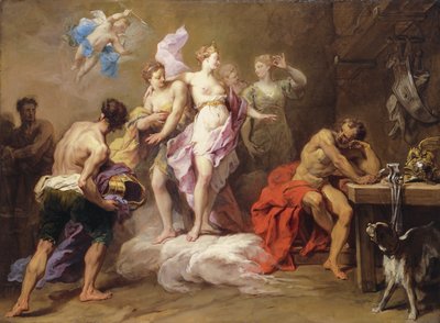 Venus bestellt Waffen bei Vulkan für Aeneas von Jean II Restout