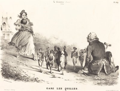 Gare les Quilles von Jean Ignace Isidore Grandville
