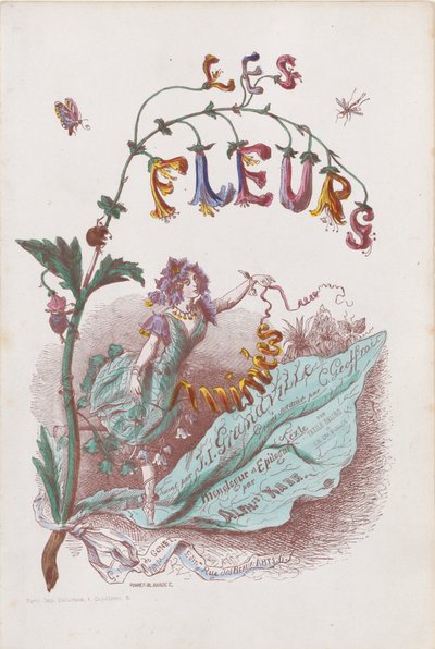 Les Fleurs Animées, Titelseite von Jean Ignace Isidore Gérard