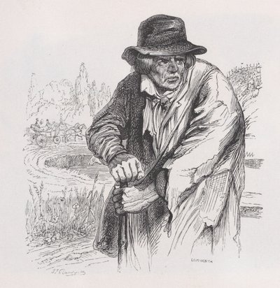 Der alte Vagabund aus den gesammelten Werken von Béranger, 1836 von Jean Ignace Isidore Gérard